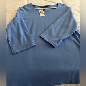 PERIWINKLE BLUE SCOOPED NECK COTTON TOP SIZE 1X